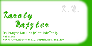 karoly majzler business card